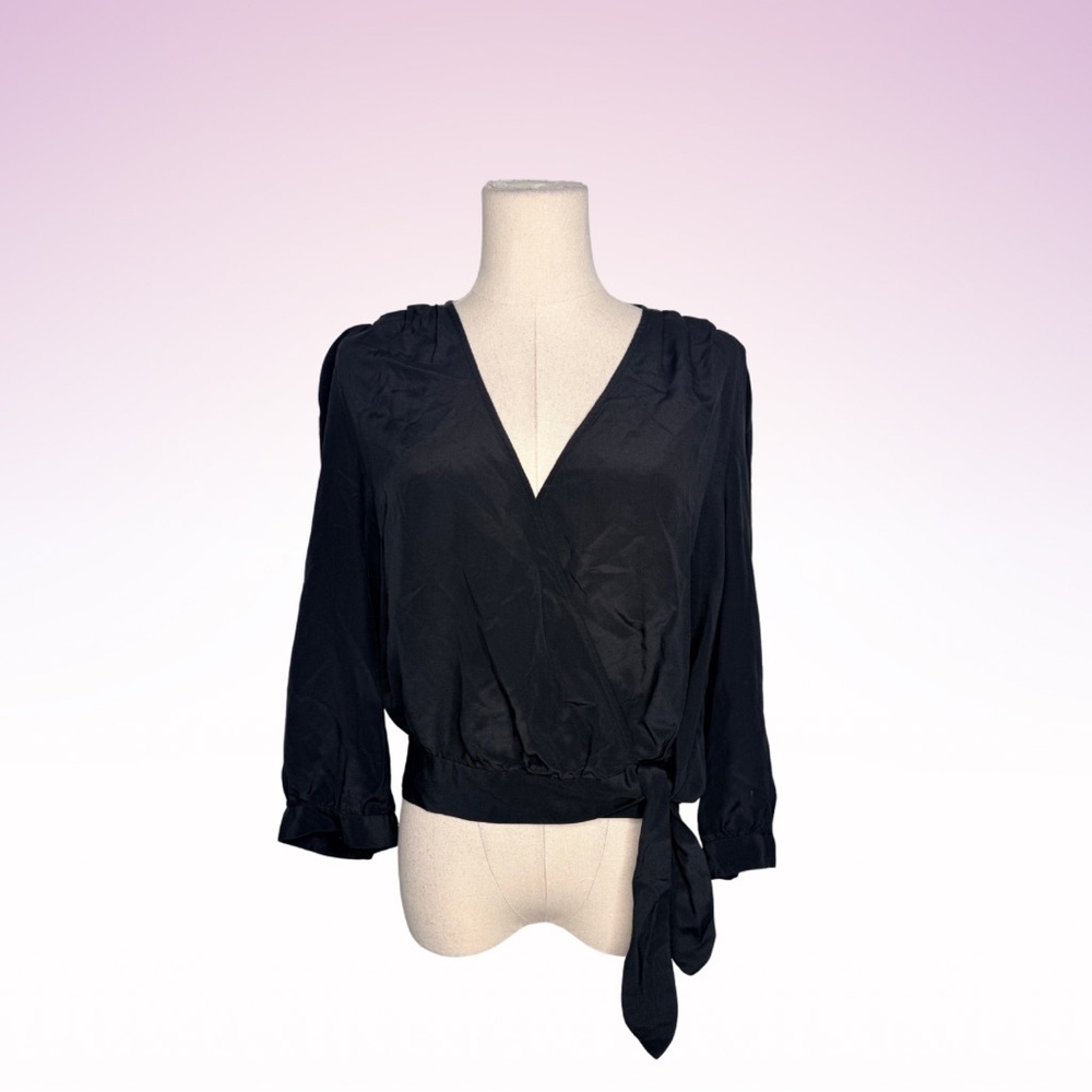 Nwt MADEWELL Black Wrap Top (Sz L)